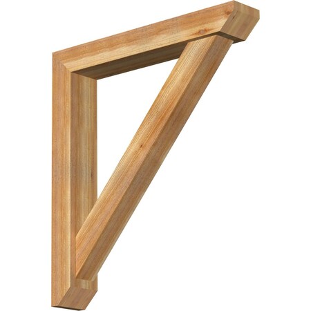 Ekena Millwork Traditional Slat Rough Sawn Bracket w/ Offset Brace, Western Red Cedar, 6"W x 36"D x 40"H BKT0604X36X40TRA06RWR